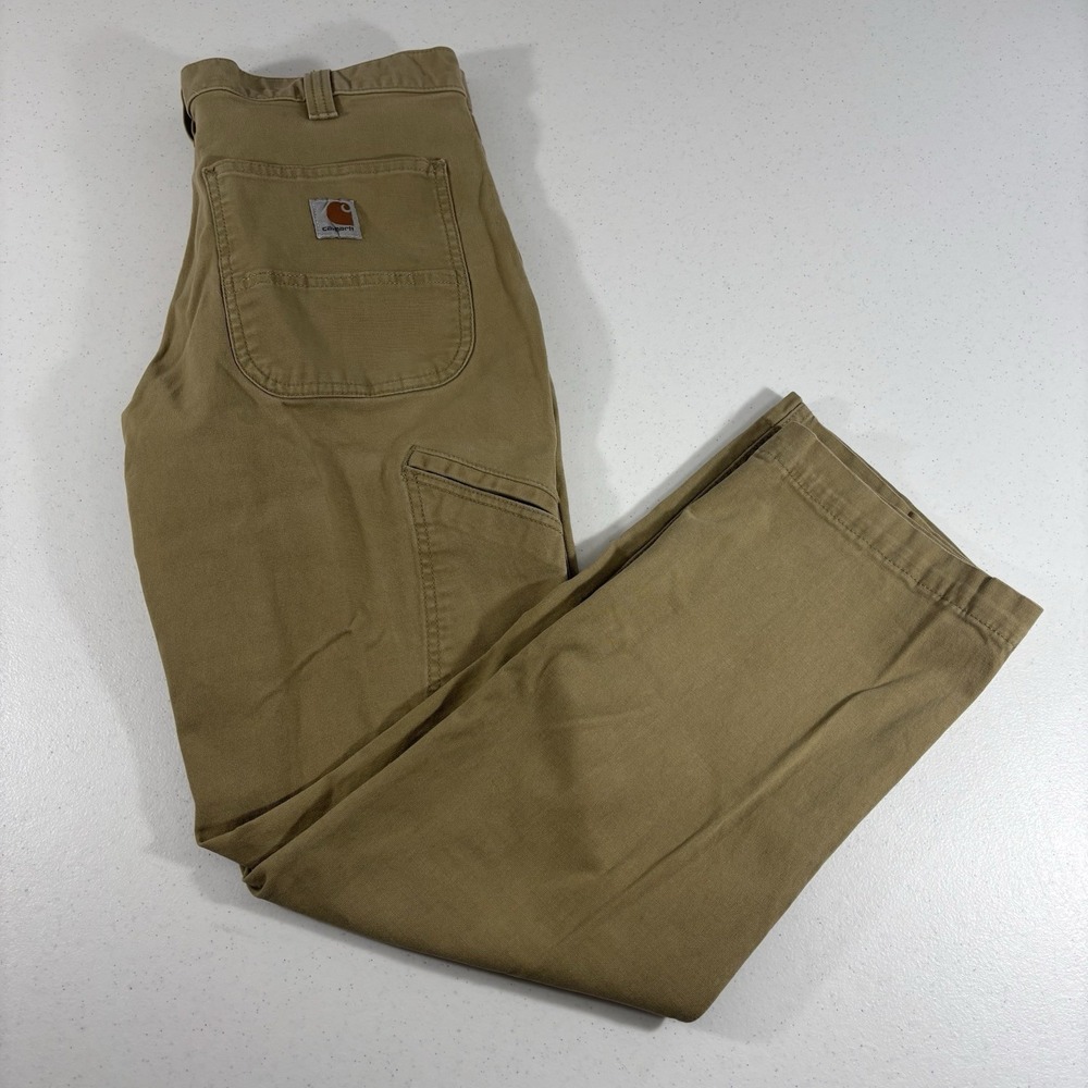 Carhartt Mens Relaxed Fit Canvas Work Pants Tan Khaki 32x30 102291-253 Stretch